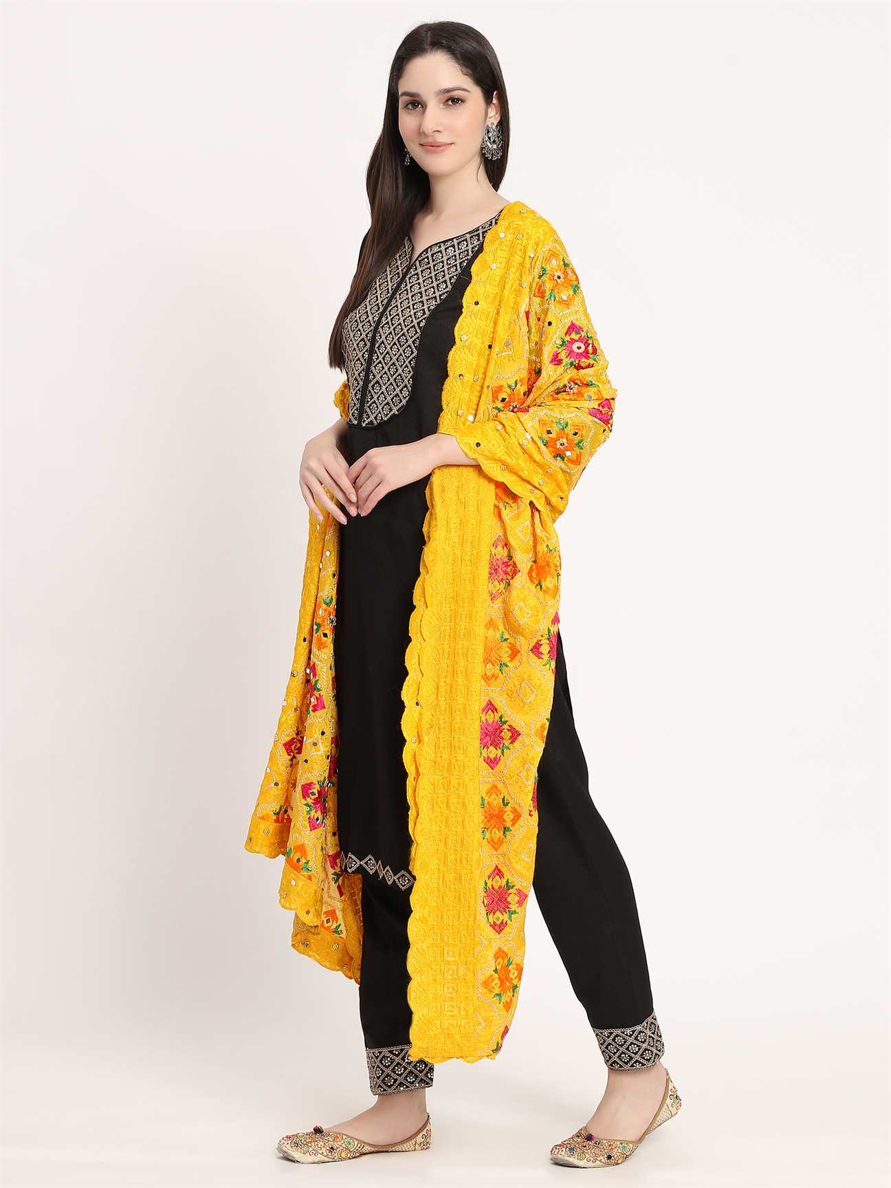 yellow-multicolour-embroidery-phulkari-dupatta-with-beads-MCRCPD0191