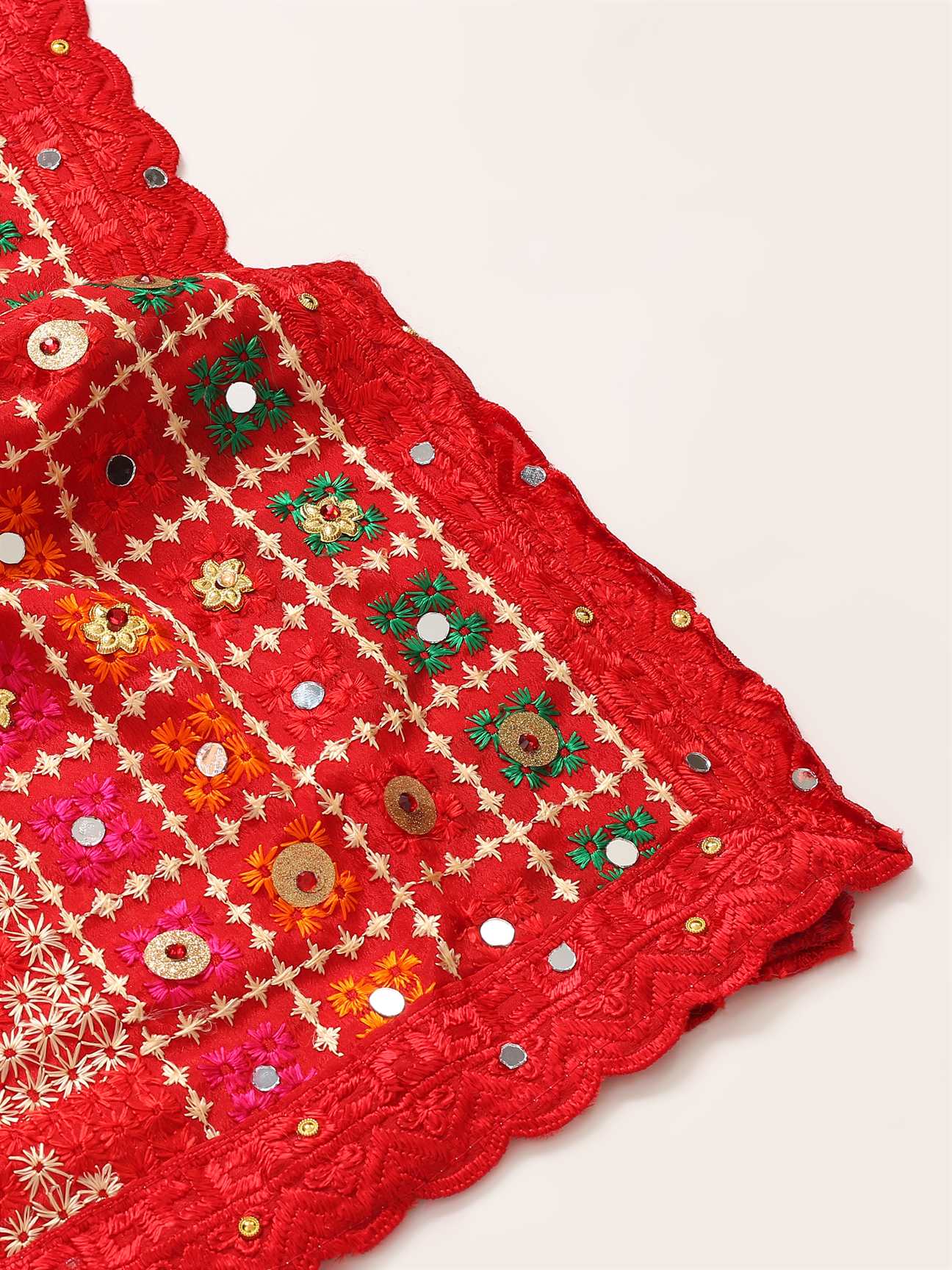 red-mullticolour-check-design-embroidery-phulkari-dupatta-with-mirror-MCRCPD0193