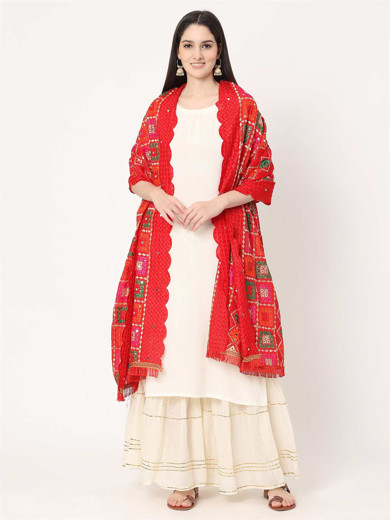 red-mullticolour-embroidery-phulkari-dupatta-with-beads-MCRCPD0196