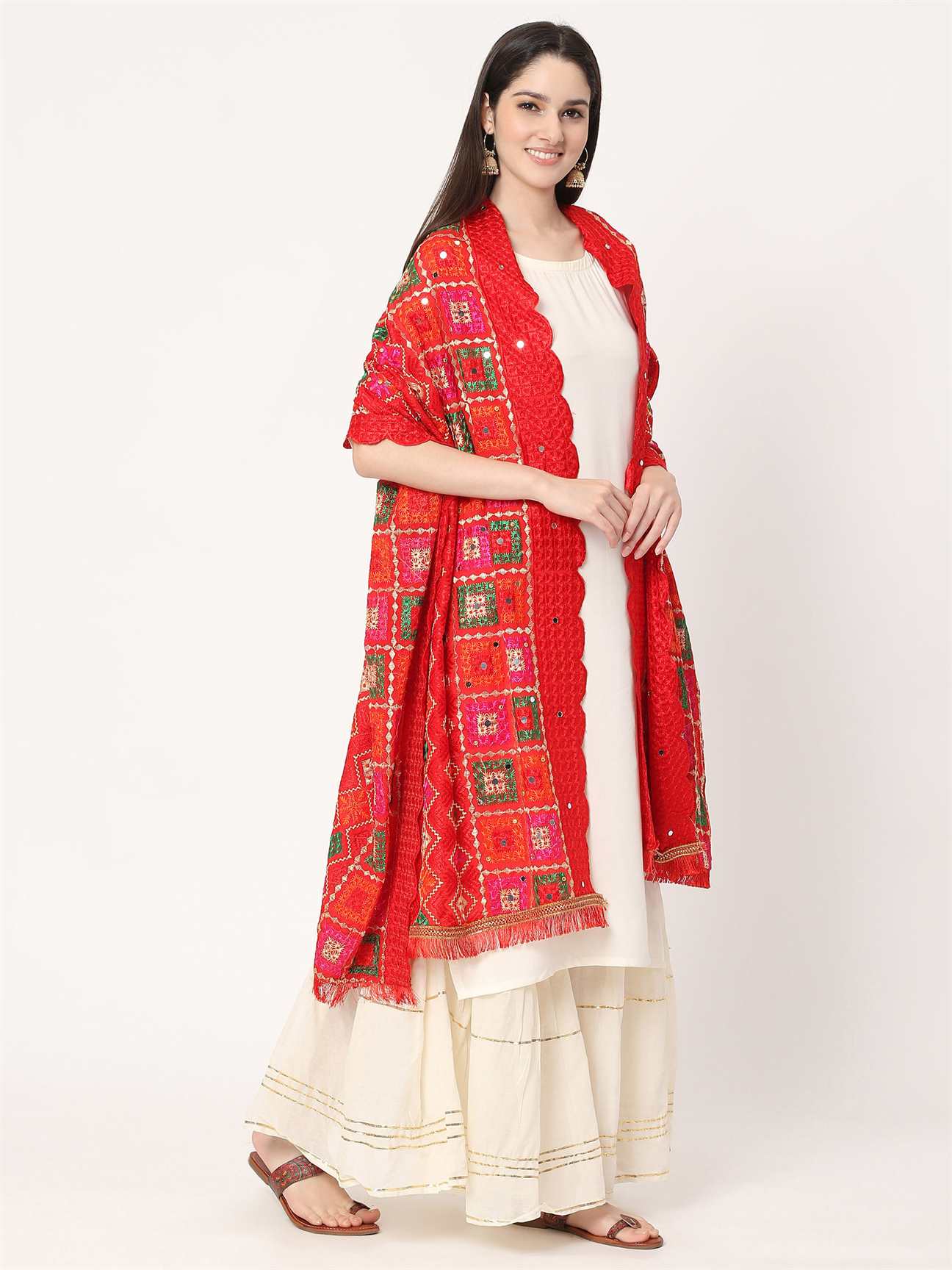 red-mullticolour-embroidery-phulkari-dupatta-with-beads-MCRCPD0196