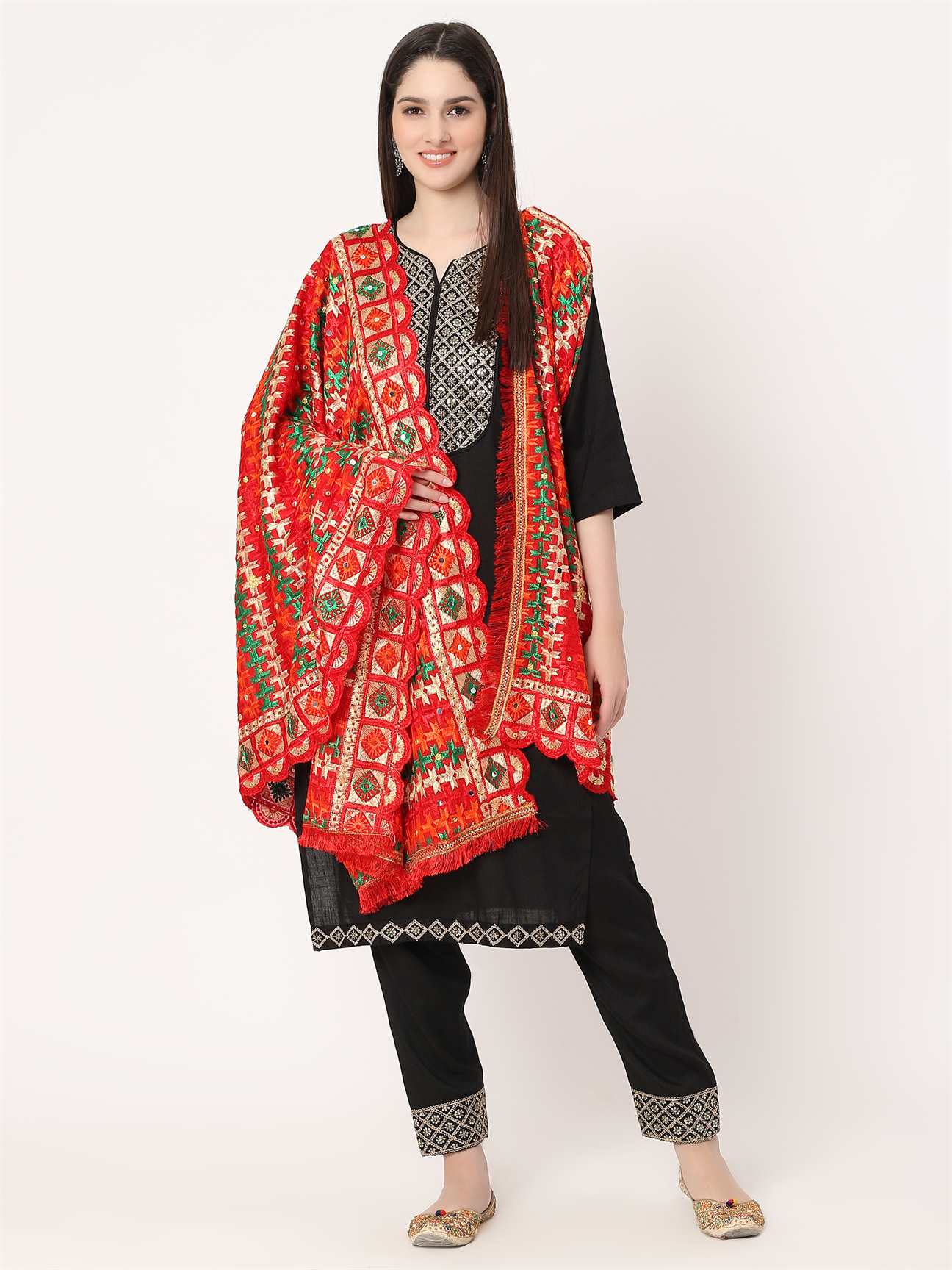 red-mullticolour-embroidery-phulkari-dupatta-with-mirror-MCRCPD0197