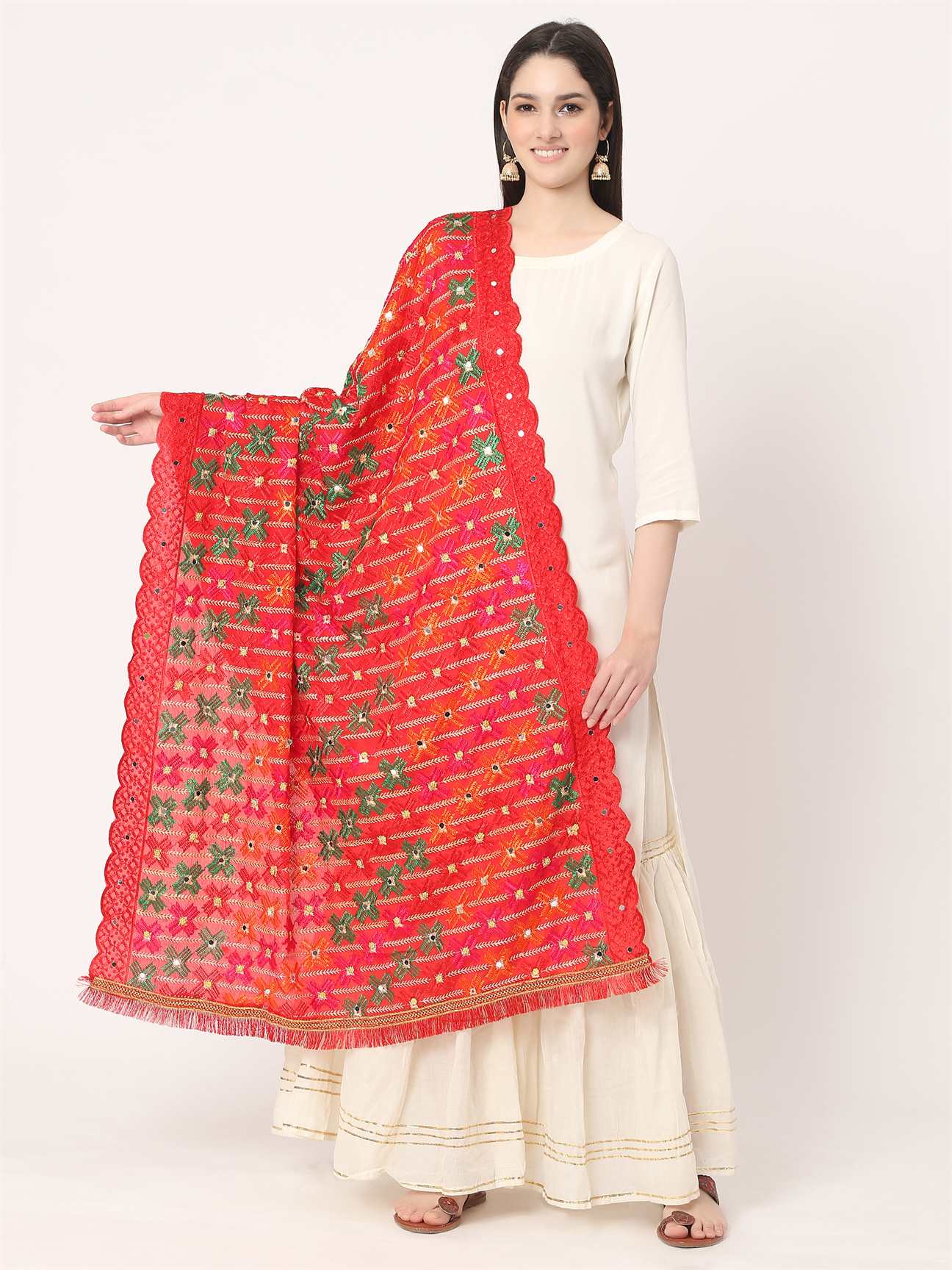 red-multicolour-floral-design-embroidery-phulkari-dupatta-with-mirror-MCRCPD0199