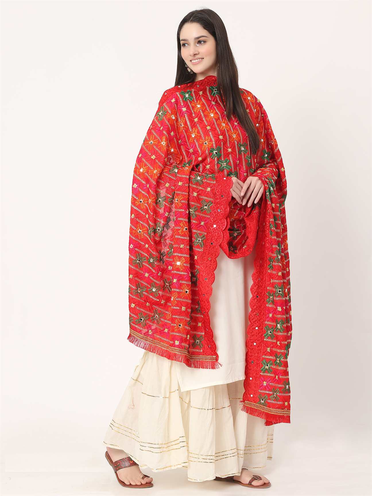 red-multicolour-floral-design-embroidery-phulkari-dupatta-with-mirror-MCRCPD0199