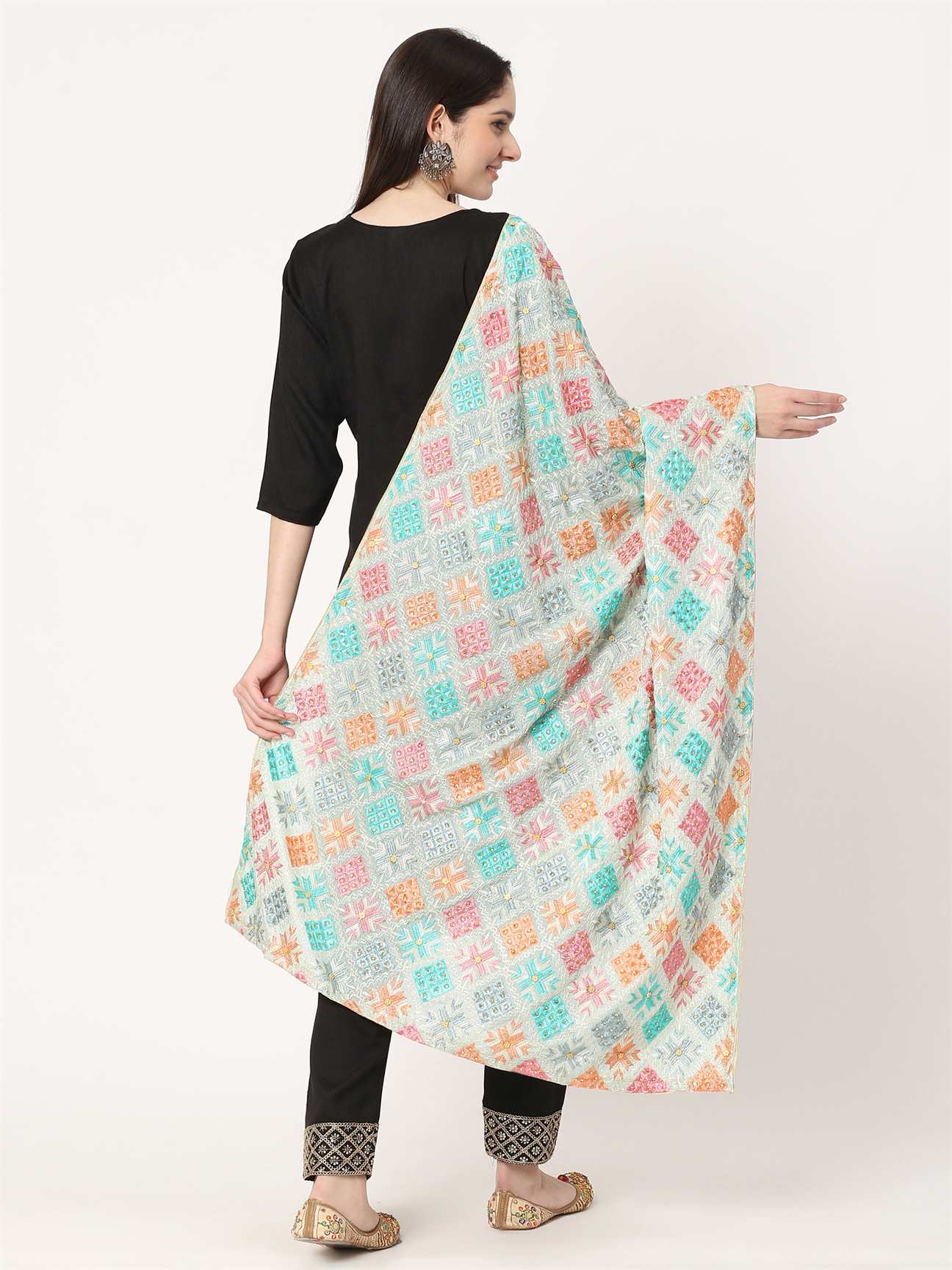 sea-green-mullticolour-embroidery-phulkari-dupatta-with-beads-MCRCPD0201A