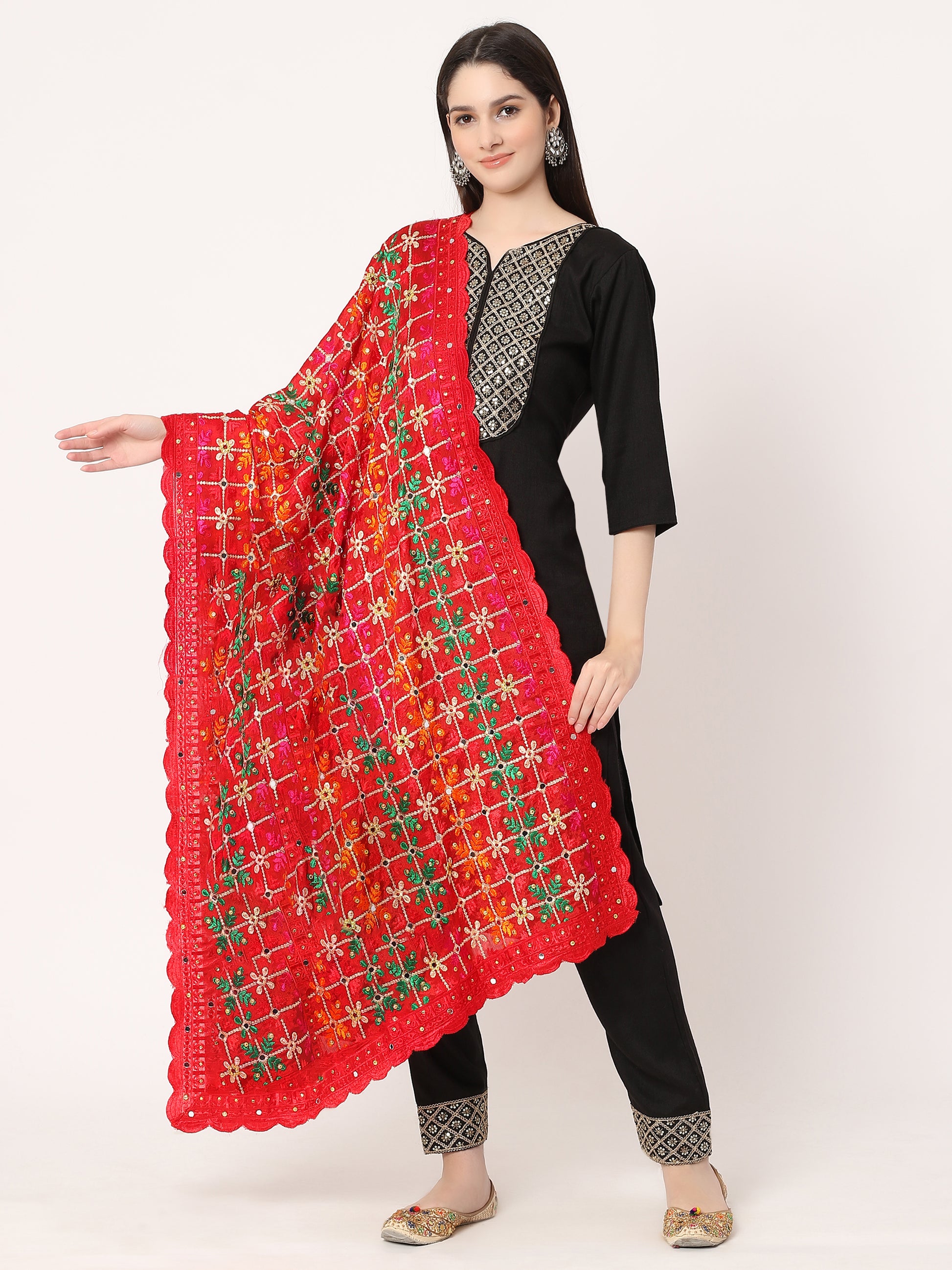 red-multicolour-floral-design-embroidery-phulkari-dupatta-with-mirror-MCRCPD0203
