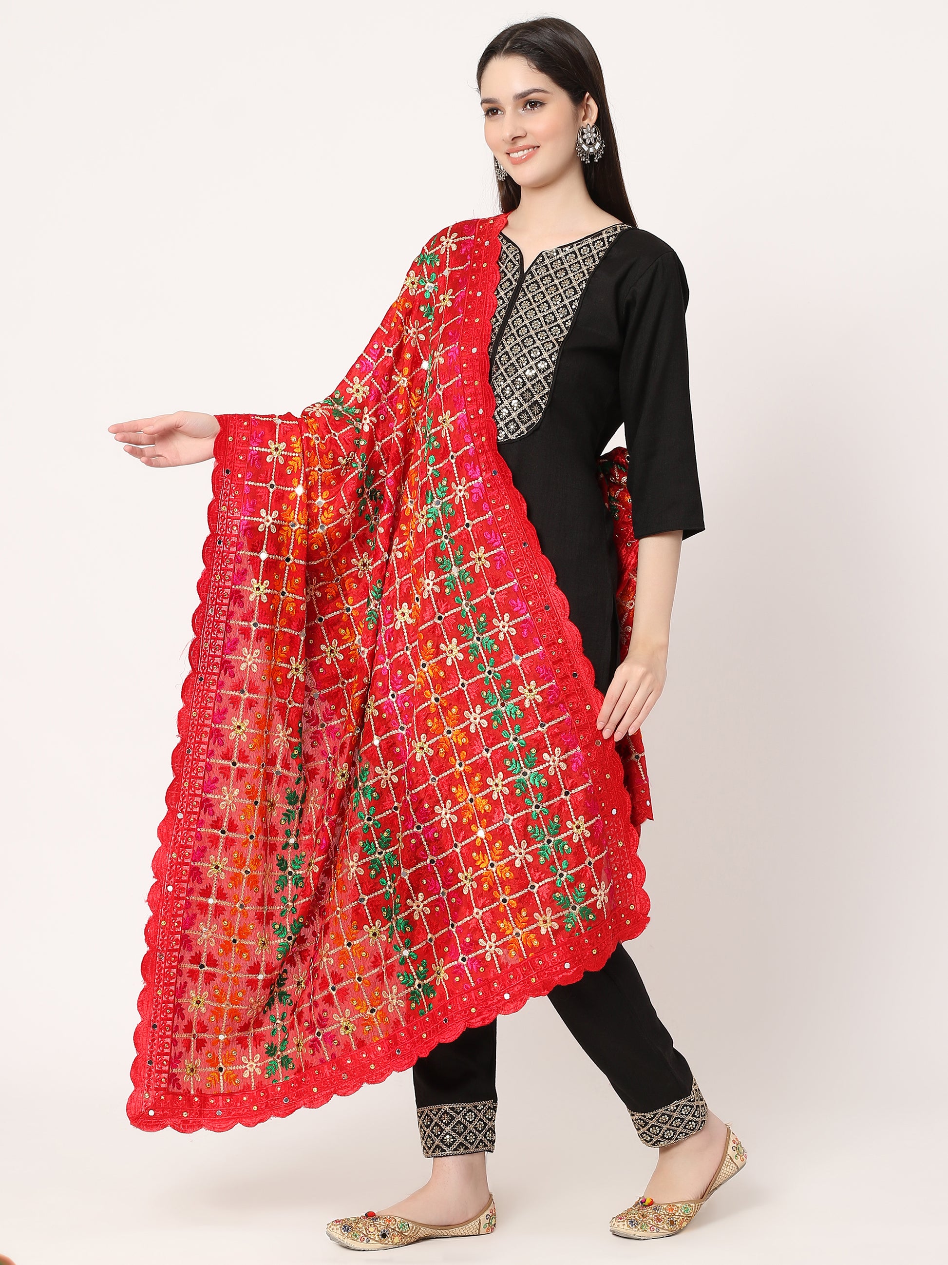 red-multicolour-floral-design-embroidery-phulkari-dupatta-with-mirror-MCRCPD0203