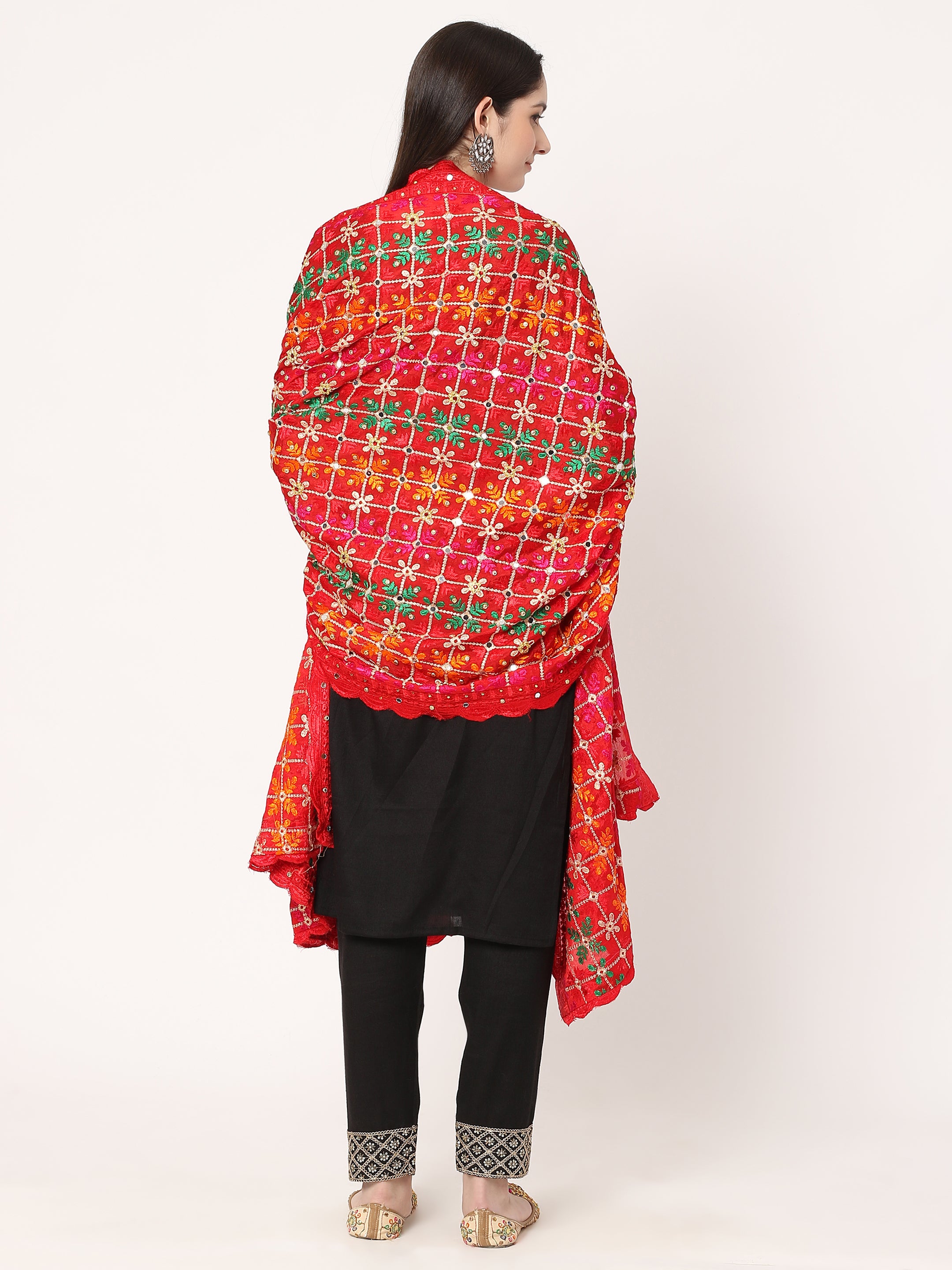 red-multicolour-floral-design-embroidery-phulkari-dupatta-with-mirror-MCRCPD0203