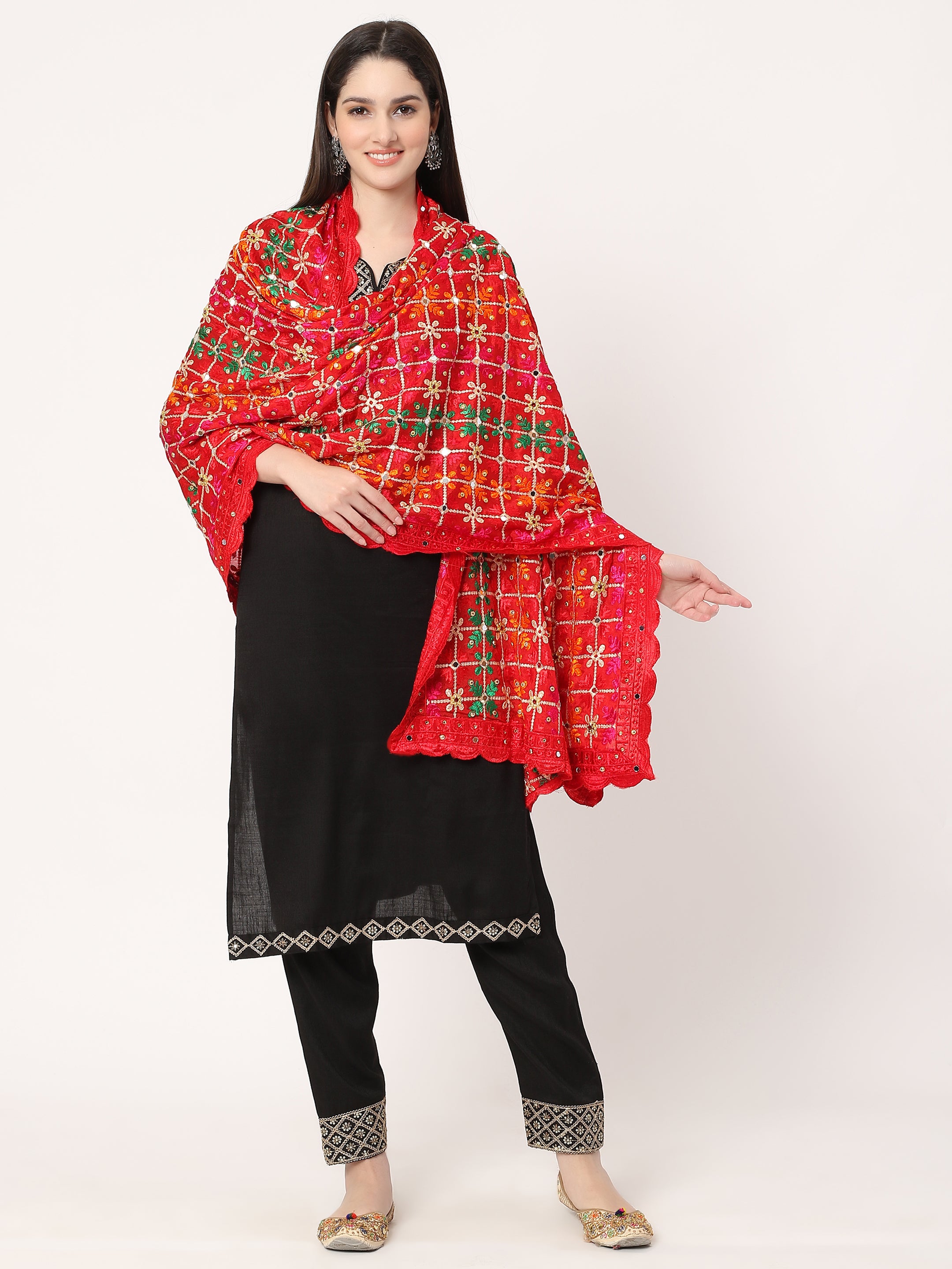 red-multicolour-floral-design-embroidery-phulkari-dupatta-with-mirror-MCRCPD0203