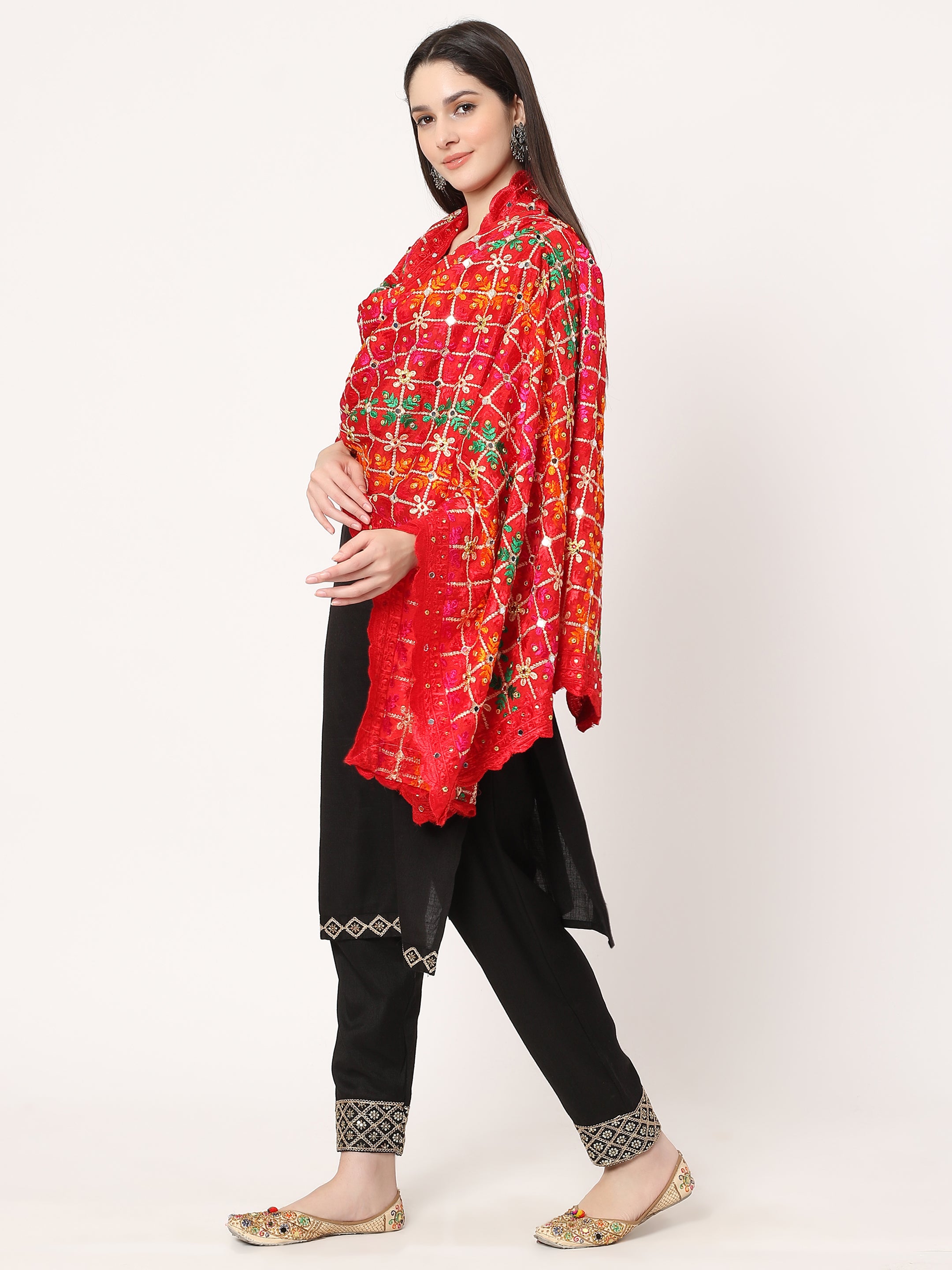 red-multicolour-floral-design-embroidery-phulkari-dupatta-with-mirror-MCRCPD0203