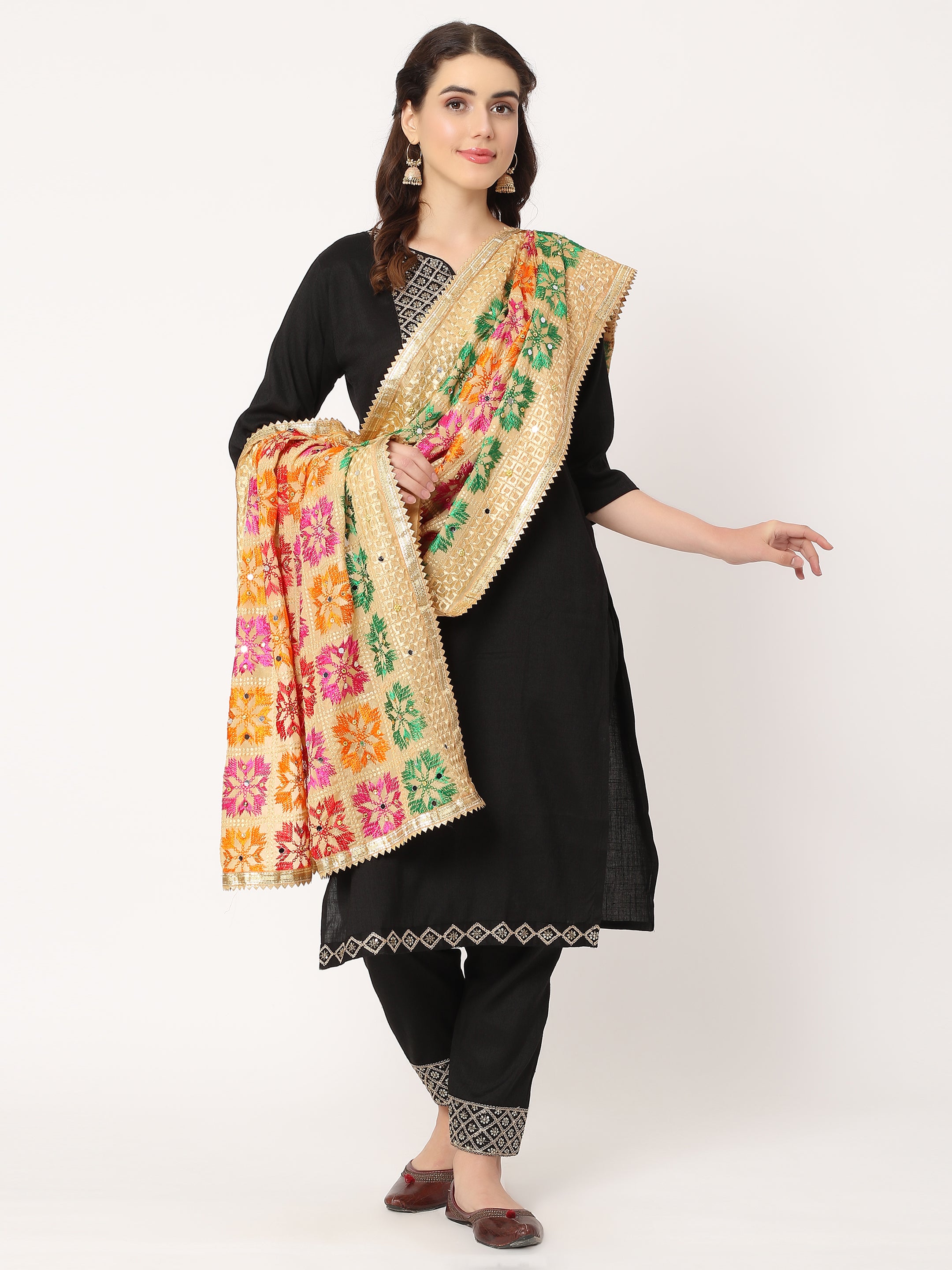 beige-multicolour-embroidery-phulkari-dupatta-with-mirror-work-MCRCPD0211E