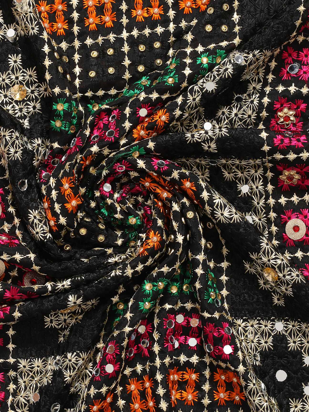 black-multicolour-embroidery-phulkari-dupatta-with-pearls-MCRCPD0212A