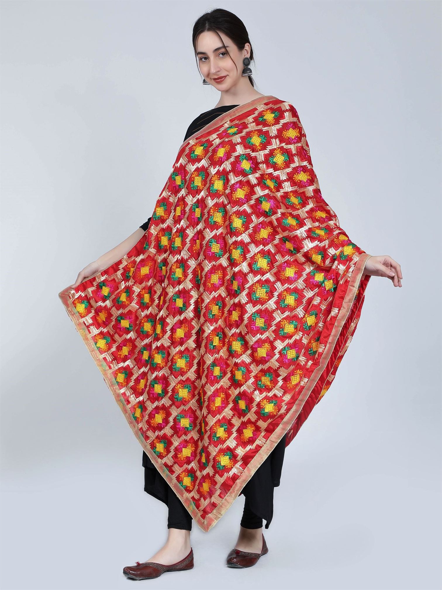 red-multicolour-phulkari-dupatta-mcrcpd4096-2