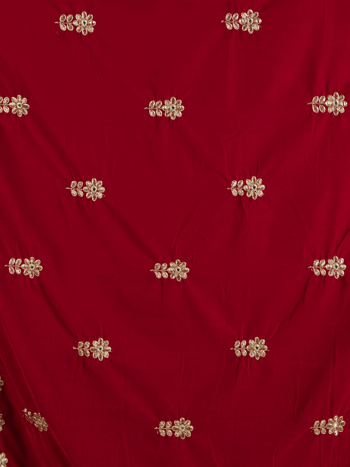 red embroidered velvet dupatta-MCRCVD7113-6