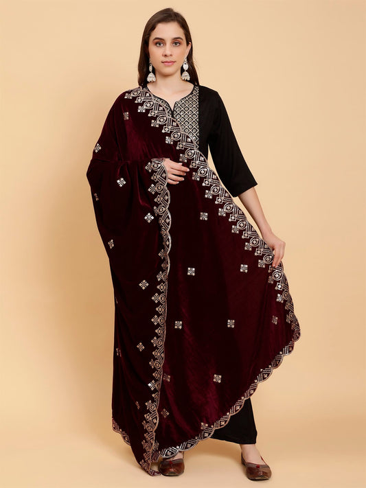 burgundy-embellished-velvet-dupatta-MCRCVD7202