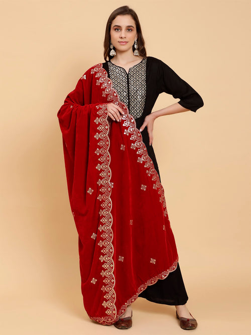 red-embellished-velvet-dupatta-MCRCVD7203