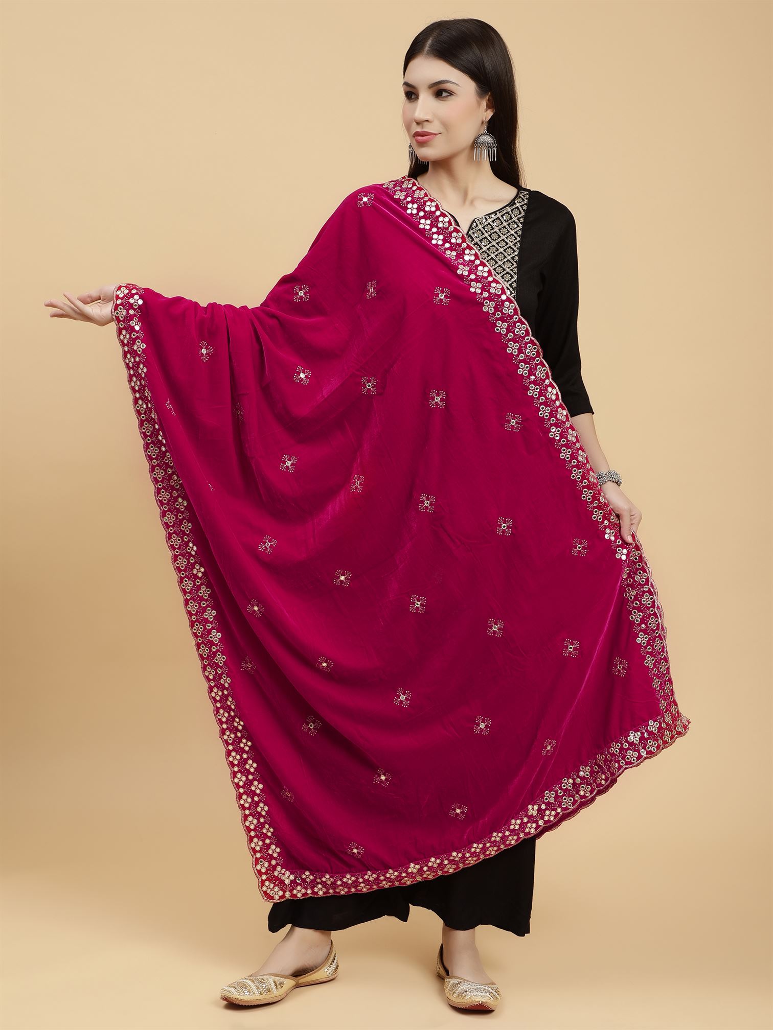 magenta-embellished-velvet-dupatta-MCRCVD7265