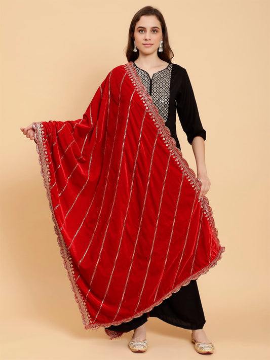 red-embellished-velvet-dupatta-MCRCVD7333