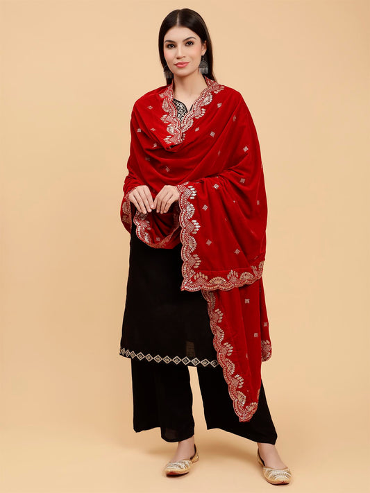 red-embellished-velvet-dupatta-MCRCVD7413